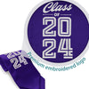 Purple Class of 2024 Graduation Stole/Sash with Classic Tips by Wholesale Grad Supply