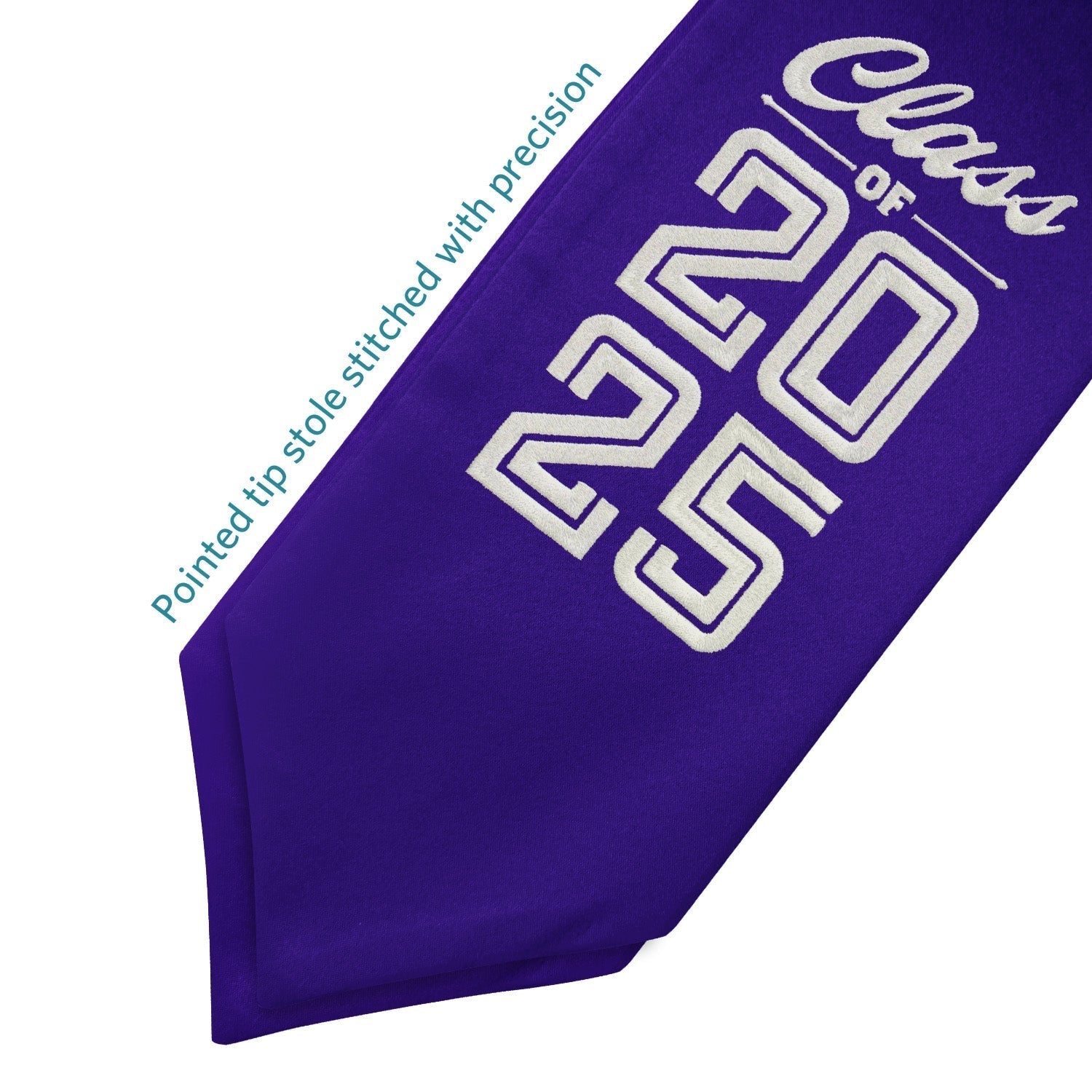 Purple Class of 2025 Graduation Stole/Sash with Classic Tips by Wholesale Grad Supply