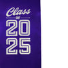Purple Class of 2025 Graduation Stole/Sash with Classic Tips by Wholesale Grad Supply