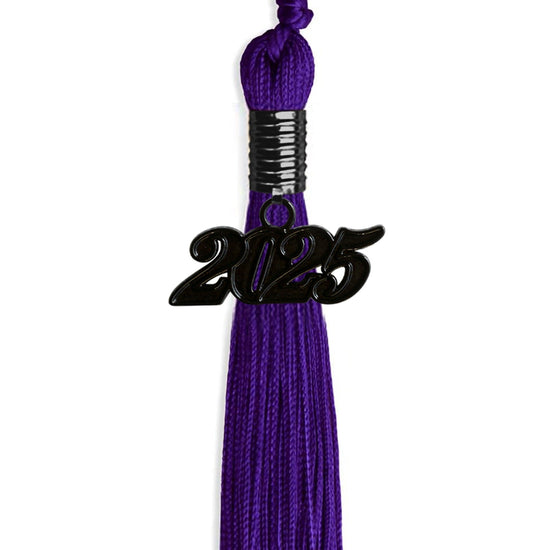 Purple Graduation Tassel with Black Bling Charm by Wholesale Grad Supply