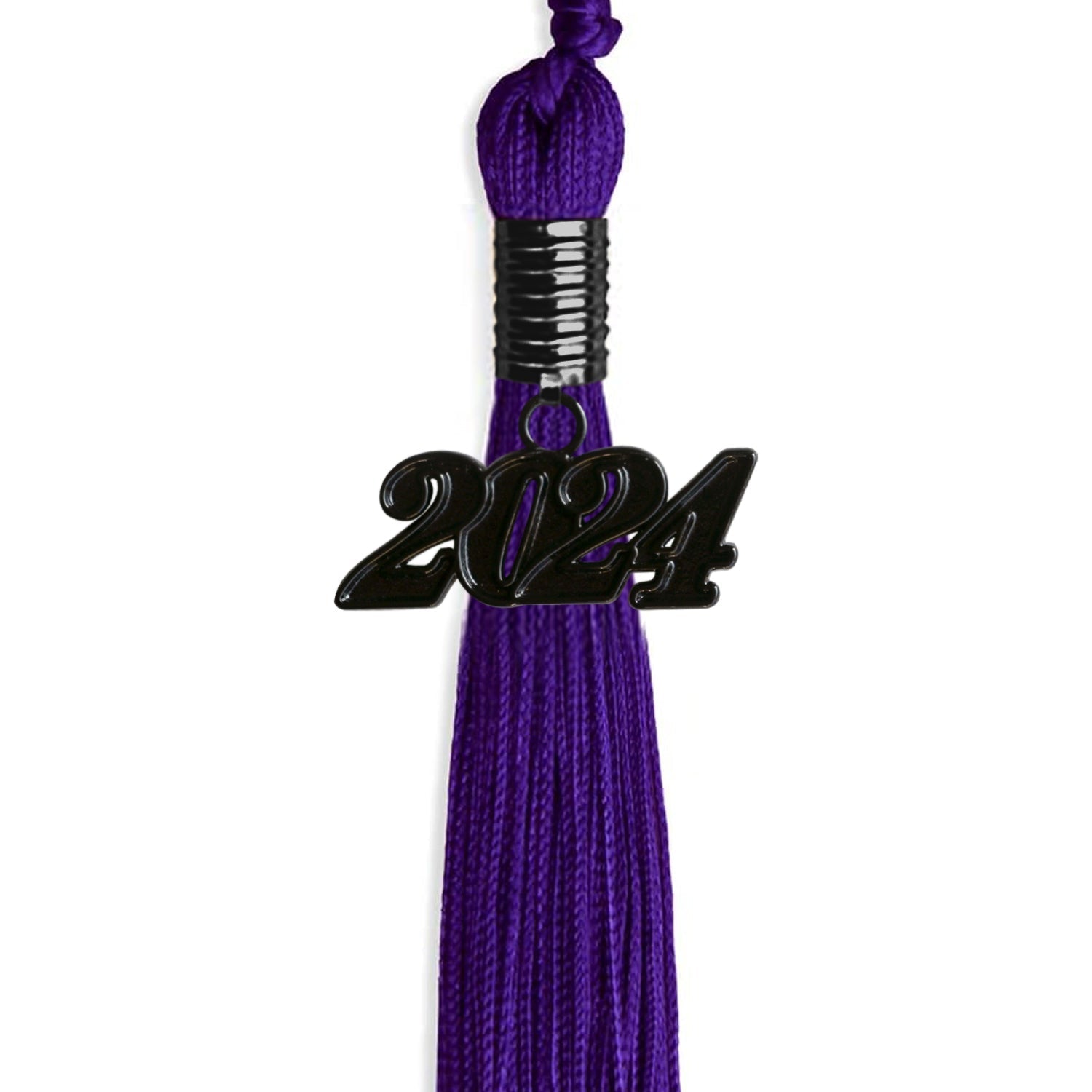 Purple Graduation Tassel with Black Bling Charm by Wholesale Grad Supply