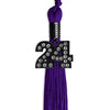 Purple Graduation Tassel with Black Bling Charm by Wholesale Grad Supply