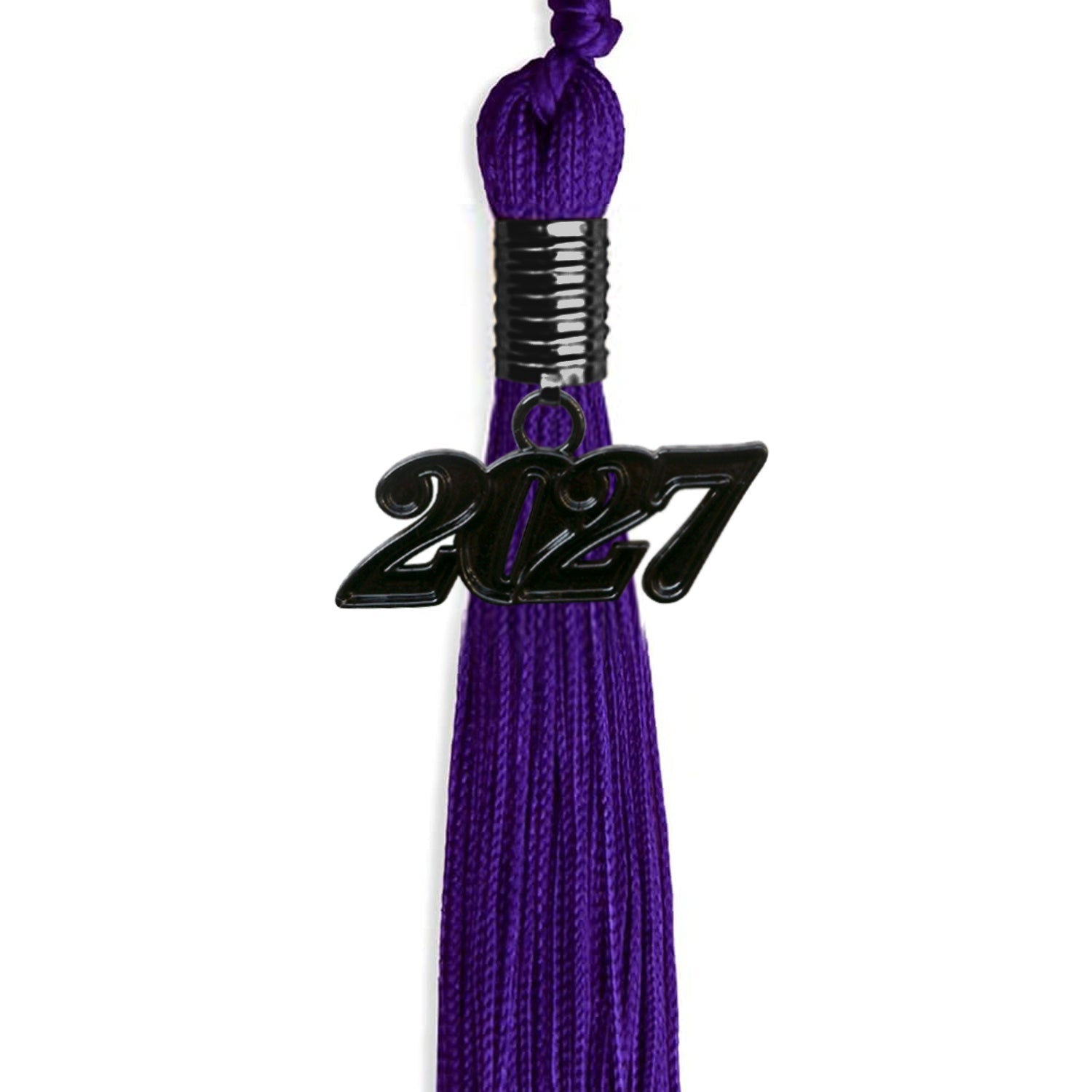 Purple Graduation Tassel with Black Bling Charm by Wholesale Grad Supply