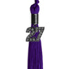 Purple Graduation Tassel with Black Bling Charm by Wholesale Grad Supply