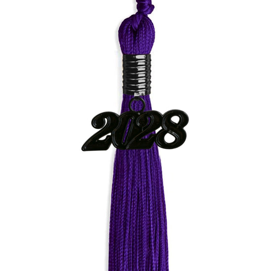 Purple Graduation Tassel with Black Bling Charm by Wholesale Grad Supply
