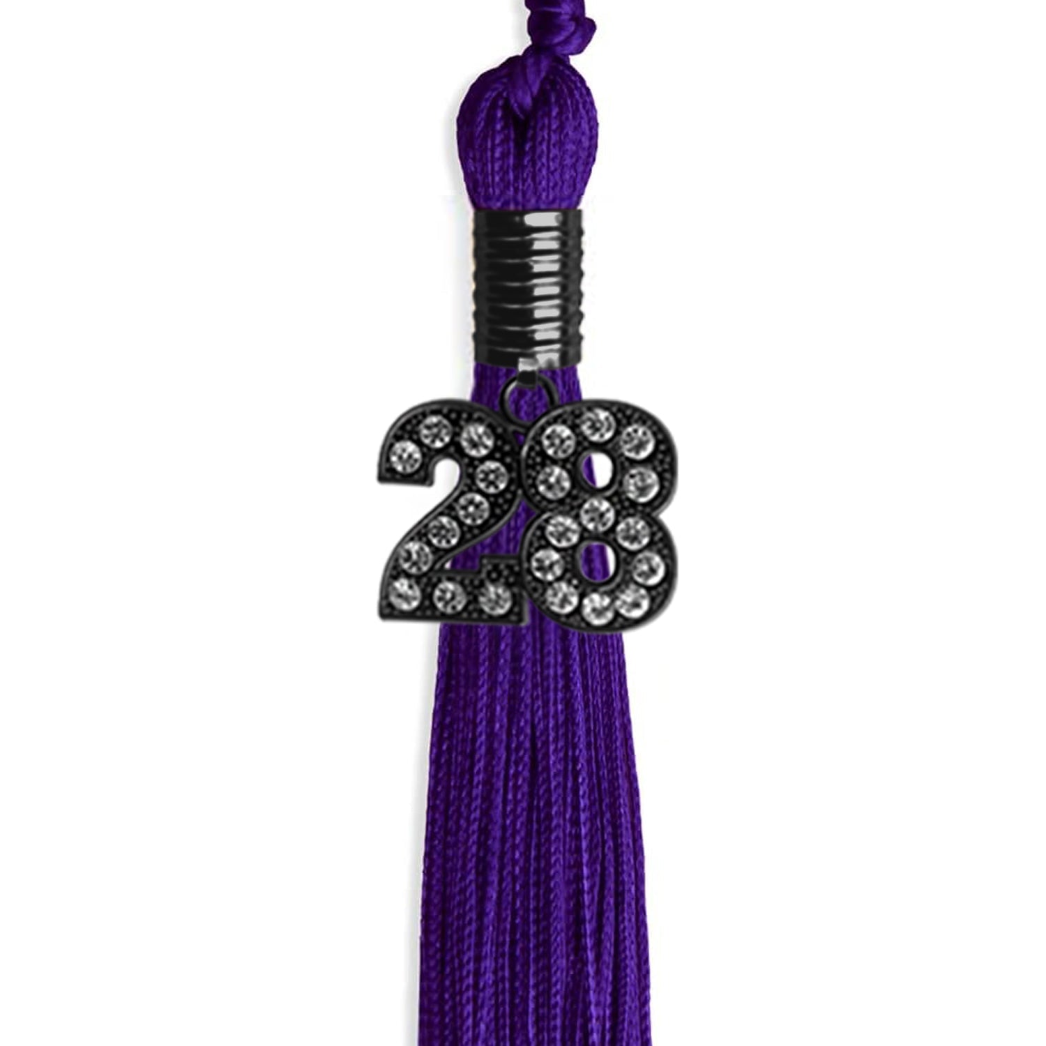 Purple Graduation Tassel with Black Bling Charm by Wholesale Grad Supply