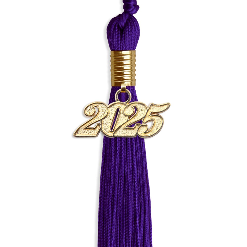 Purple Graduation Tassel with Gold Bling Charm by Wholesale Grad Supply