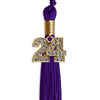 Purple Graduation Tassel with Gold Bling Charm by Wholesale Grad Supply