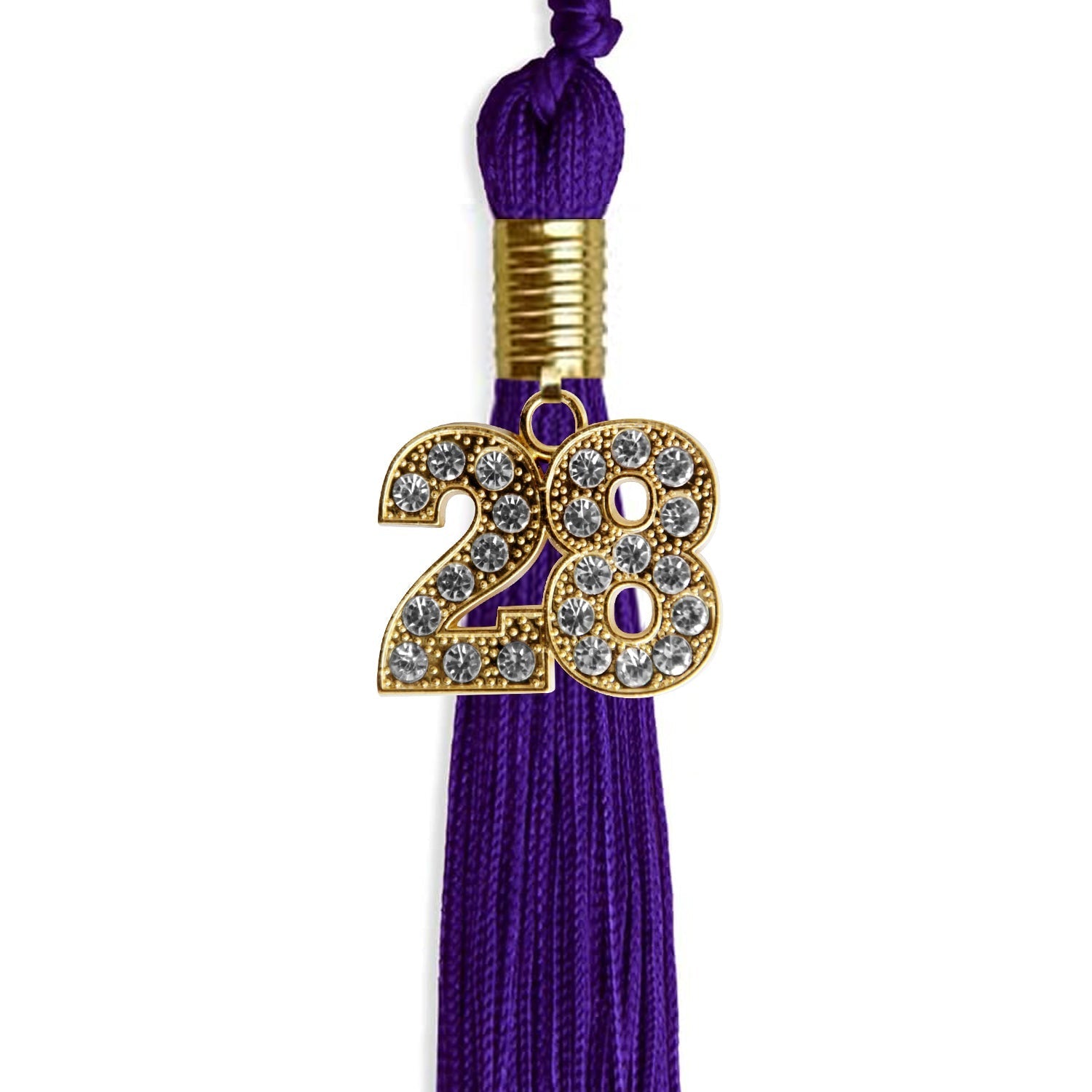Purple Graduation Tassel with Gold Bling Charm by Wholesale Grad Supply