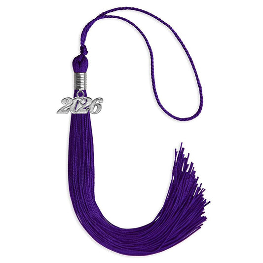 Purple Graduation Tassel with Silver Bling Charm by Wholesale Grad Supply
