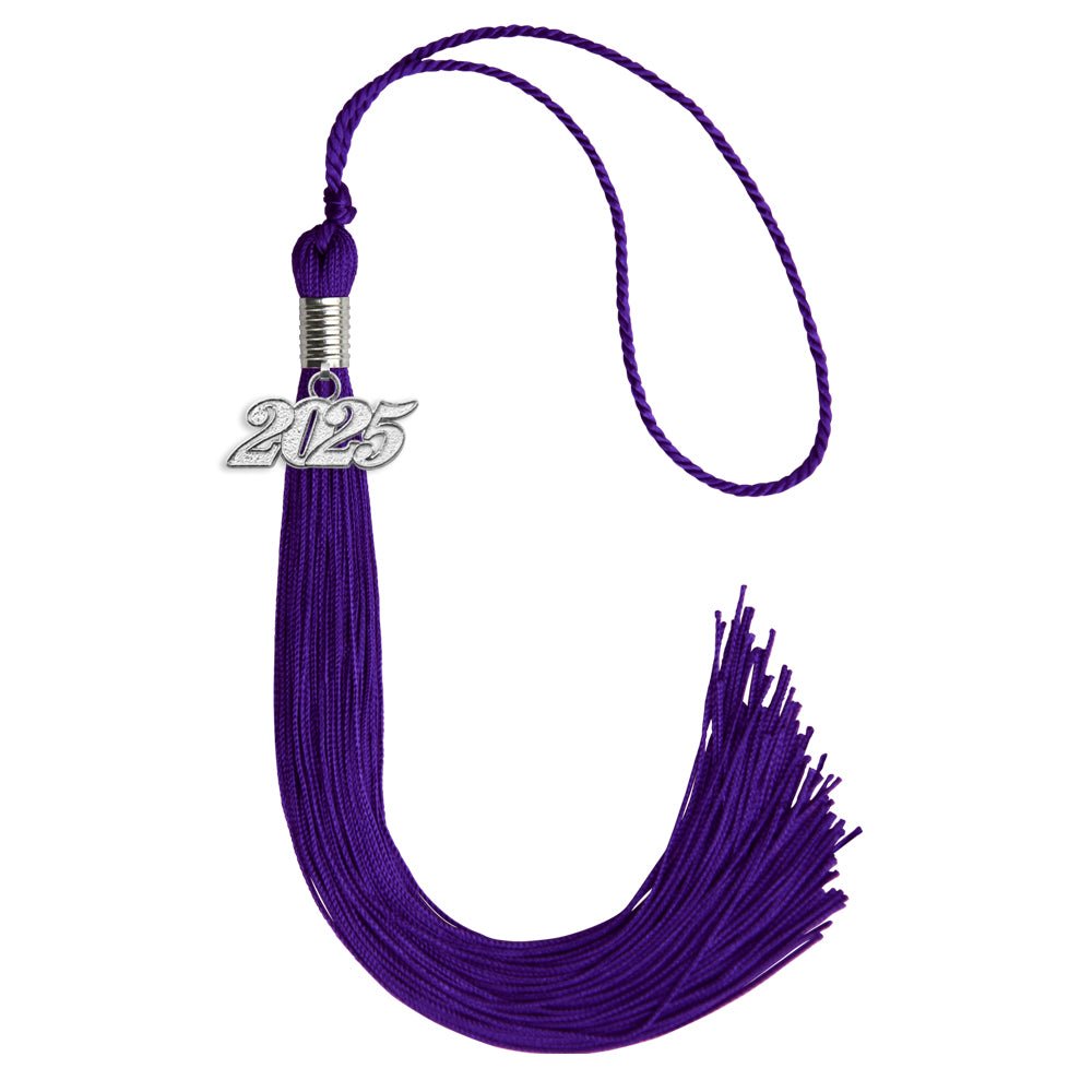 Purple Graduation Tassel with Silver Bling Charm by Wholesale Grad Supply