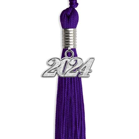 Purple Graduation Tassel with Silver Bling Charm by Wholesale Grad Supply