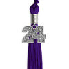 Purple Graduation Tassel with Silver Bling Charm by Wholesale Grad Supply