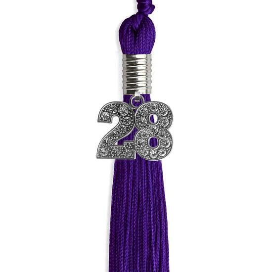 Purple Graduation Tassel with Silver Bling Charm by Wholesale Grad Supply