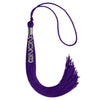Purple Graduation Tassel with Silver Stacked Date Drop by Wholesale Grad Supply
