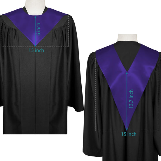 Purple Graduation V-Stole by Wholesale Grad Supply