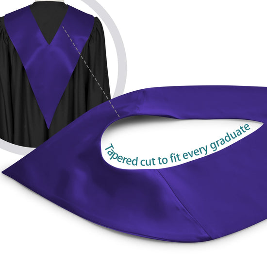 Purple Graduation V-Stole by Wholesale Grad Supply