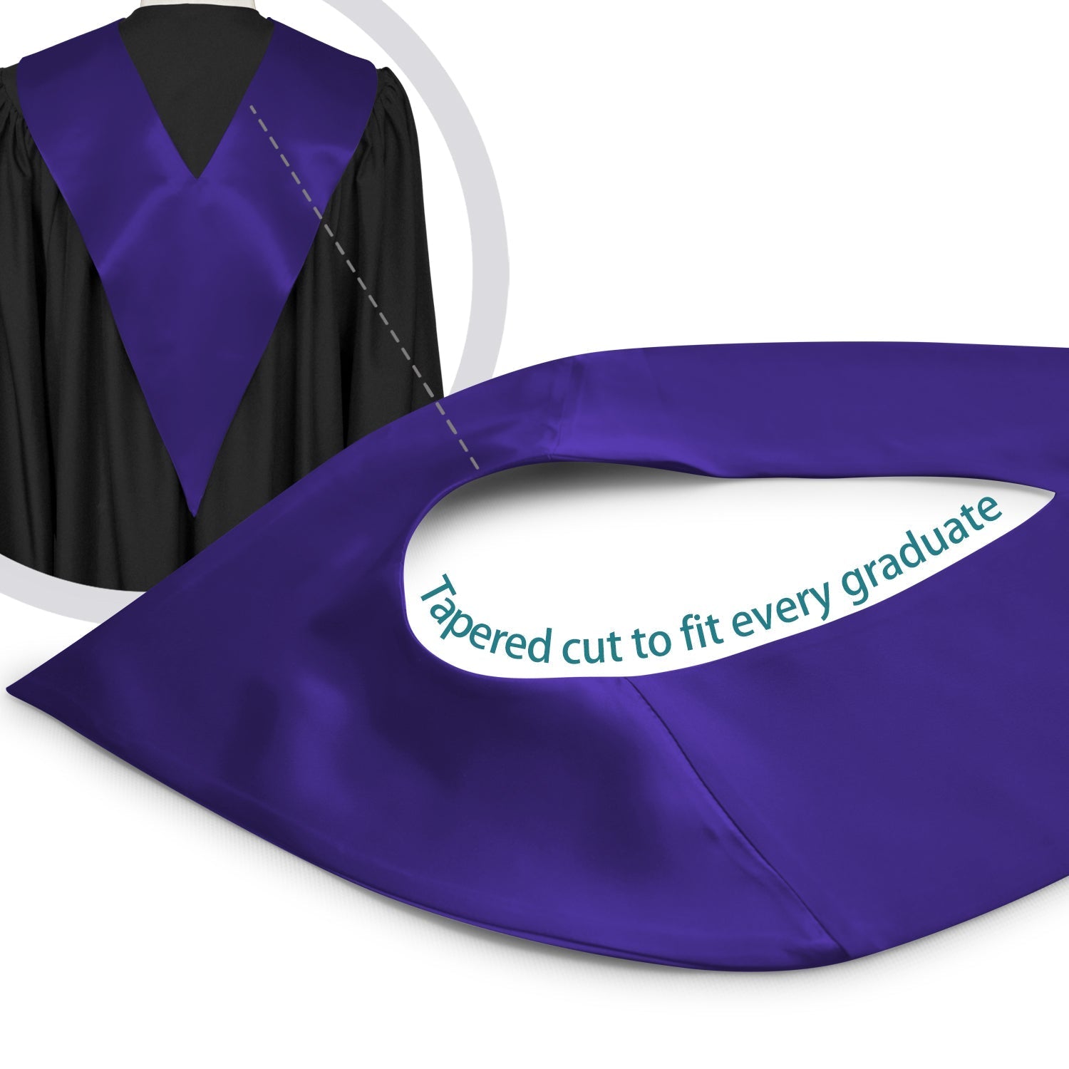 Purple Graduation V-Stole by Wholesale Grad Supply