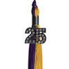 Purple/Bright Gold Graduation Tassel with Black Bling Charm by Wholesale Grad Supply