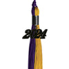 Purple/Bright Gold Graduation Tassel with Black Bling Charm by Wholesale Grad Supply