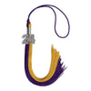 Purple/Bright Gold Graduation Tassel with Silver Bling Charm by Wholesale Grad Supply