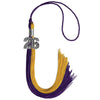 Purple/Bright Gold Graduation Tassel with Silver Bling Charm by Wholesale Grad Supply