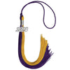 Purple/Bright Gold Graduation Tassel with Silver Bling Charm by Wholesale Grad Supply