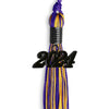 Purple/Gold Mixed Color Graduation Tassel with Black Bling Charm by Wholesale Grad Supply