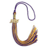 Purple/Gold Mixed Color Graduation Tassel with Gold Bling Charm by Wholesale Grad Supply