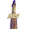 Purple/Gold Mixed Color Graduation Tassel with Gold Bling Charm by Wholesale Grad Supply