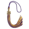 Purple/Gold Mixed Color Graduation Tassel with Gold Bling Charm by Wholesale Grad Supply
