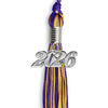 Purple/Gold Mixed Color Graduation Tassel with Silver Bling Charm by Wholesale Grad Supply