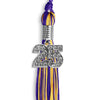 Purple/Gold Mixed Color Graduation Tassel with Silver Bling Charm by Wholesale Grad Supply