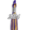 Purple/Gold Mixed Color Graduation Tassel with Silver Bling Charm by Wholesale Grad Supply