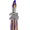 Purple/Gold Mixed Color Graduation Tassel with Silver Bling Charm by Wholesale Grad Supply