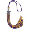 Purple/Gold Mixed Color Graduation Tassel with Silver Bling Charm by Wholesale Grad Supply