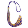Purple/Gold Mixed Color Graduation Tassel with Stacked Silver Date Drop by Wholesale Grad Supply