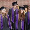 Purple/Gold Plain Graduation Stole with Trim Color & Angled End by Wholesale Grad Supply
