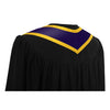 Purple/Gold Plain Graduation Stole with Trim Color & Classic End by Wholesale Grad Supply