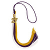 Purple/Gold/White Graduation Tassel with Gold Bling Charm by Wholesale Grad Supply