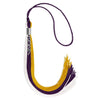 Purple/Gold/White Graduation Tassel with Silver Stacked Date Drop by Wholesale Grad Supply