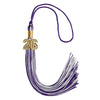 Purple/Silver Mixed Color Graduation Tassel with Gold Bling Charm by Wholesale Grad Supply