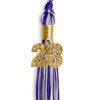 Purple/Silver Mixed Color Graduation Tassel with Gold Bling Charm by Wholesale Grad Supply
