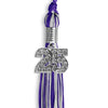 Purple/Silver Mixed Color Graduation Tassel with Silver Bling Charm by Wholesale Grad Supply