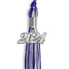 Purple/Silver Mixed Color Graduation Tassel with Silver Bling Charm by Wholesale Grad Supply