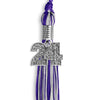 Purple/Silver Mixed Color Graduation Tassel with Silver Bling Charm by Wholesale Grad Supply