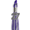 Purple/Silver Mixed Color Graduation Tassel with Silver Bling Charm by Wholesale Grad Supply