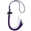 Purple/White Graduation Tassel with Black Bling Charm by Wholesale Grad Supply