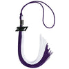 Purple/White Graduation Tassel with Black Bling Charm by Wholesale Grad Supply