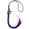 Purple/White Graduation Tassel with Black Bling Charm by Wholesale Grad Supply